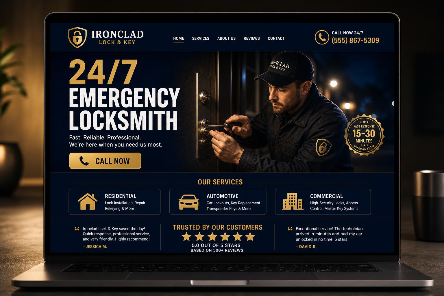 Locksmiths website design — Ironclad Lock & Key